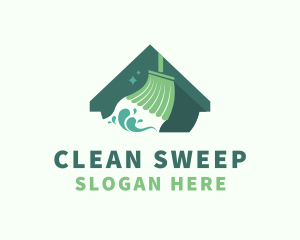 Mopping - Housekeeper Mop Cleaning logo design