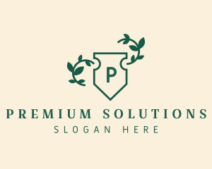 Premium Leaf Shield logo design