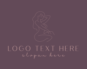 Nude - Pink Naked Female logo design