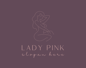 Pink Naked Female logo design