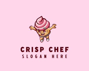 Cupcake Icing Dessert logo design