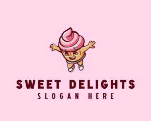 Cupcake Icing Dessert logo design