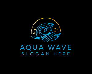 Wave Beach Surfing  logo design