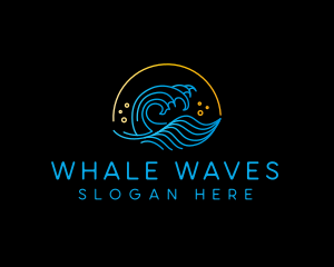 Wave Beach Surfing  logo design