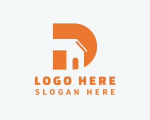 Orange House Letter D Logo