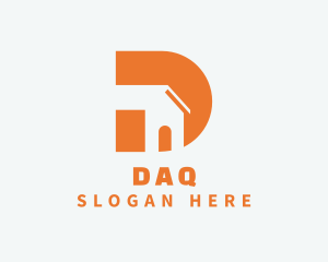 Orange House Letter D Logo