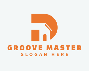 House - Orange House Letter D logo design