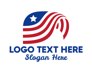 American - Waving American Flag logo design