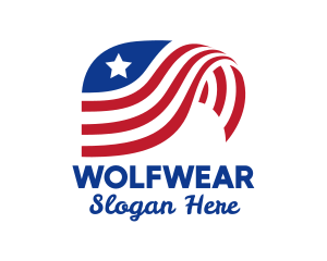 Waving American Flag  Logo