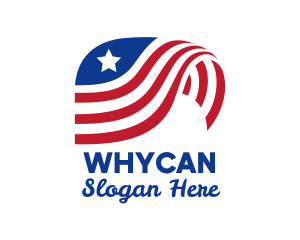 Waving American Flag  Logo