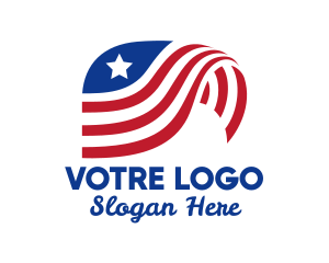 National Flag - Waving American Flag logo design
