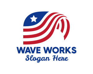 Waving - Waving American Flag logo design