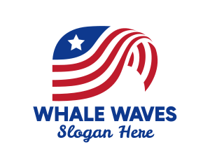 Waving American Flag  logo design