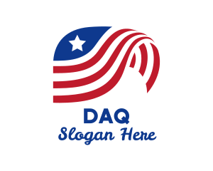 Waving American Flag  logo design