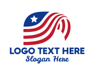 National Flag - Waving American Flag logo design