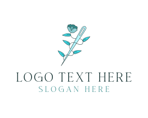 Knitter - Floral Needle Alteration logo design