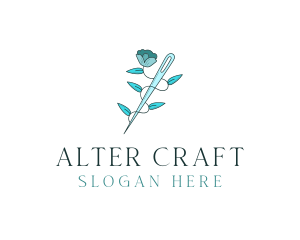 Floral Needle Alteration logo design