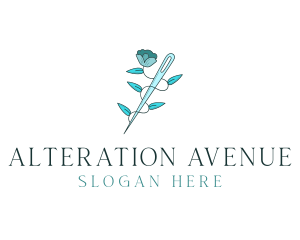 Floral Needle Alteration logo design