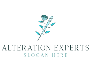 Floral Needle Alteration logo design