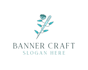 Floral Needle Alteration logo design