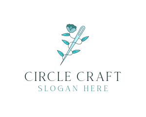 Floral Needle Alteration logo design