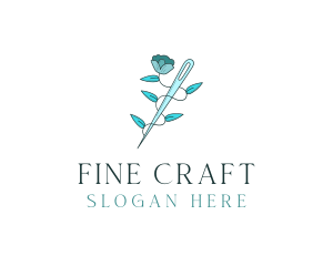 Floral Needle Alteration logo design