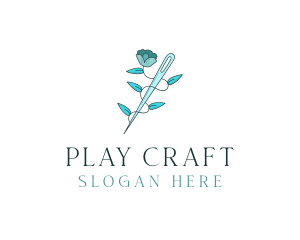 Floral Needle Alteration logo design