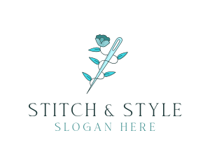 Floral Needle Alteration logo design