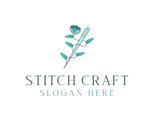 Floral Needle Alteration logo design