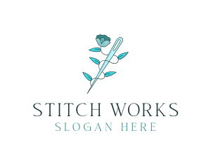 Alteration - Floral Needle Alteration logo design