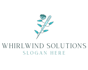 Floral Needle Alteration logo design