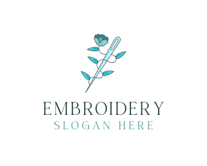 Floral Needle Alteration logo design