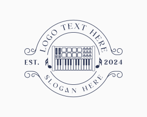 Badge - Musical Keyboard Piano logo design