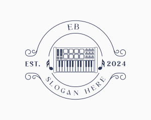 Emblem - Musical Keyboard Piano logo design