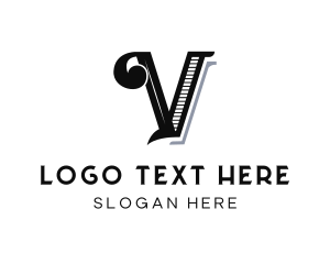 Law Firm - Luxury Fashion Boutique Letter V logo design