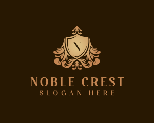 Medieval Ornate Crest Shield logo design