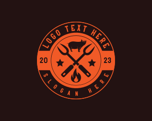 Pork Barbecue Grill Logo