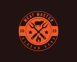 Pork Barbecue Grill logo design