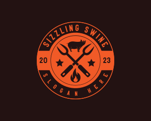 Pork - Pork Barbecue Grill logo design