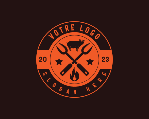 Bistro - Pork Barbecue Grill logo design