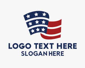 American - America Veteran Flag logo design