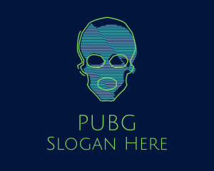 Neon Gaming Skull Head Logo