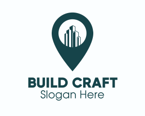 Building Location Pin logo design