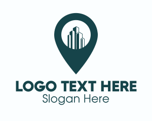 Town - Building Location Pin logo design
