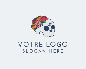 Floral Sugar Skull Logo