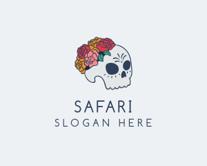 Festival - Floral Sugar Skull logo design