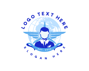 Globe - Global Flight Steward logo design
