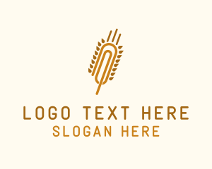 Flour - Wheat Paper Clip logo design