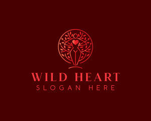 Heart Human Tree logo design