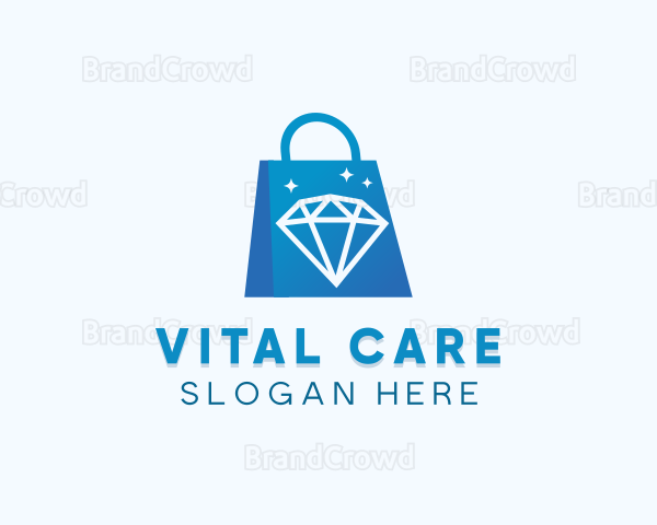 Diamond Jewelry Shopping Bag Logo